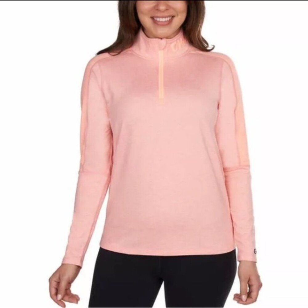 Champion Womens Pink 1/4 Zip Pullover XS Authentic Athleticwear Lightweight Long